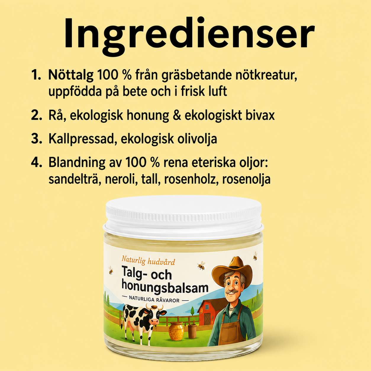 Talg- och honungsbalsam – 60 ml