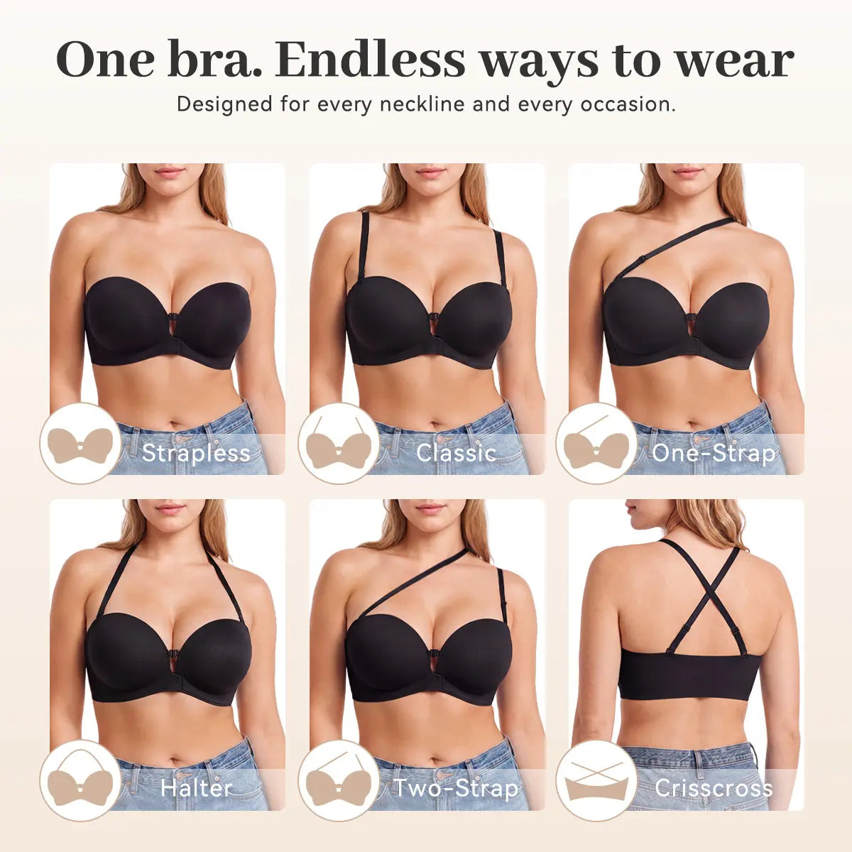 mirelle™ Front-Closure Strapless Push-Up Bra