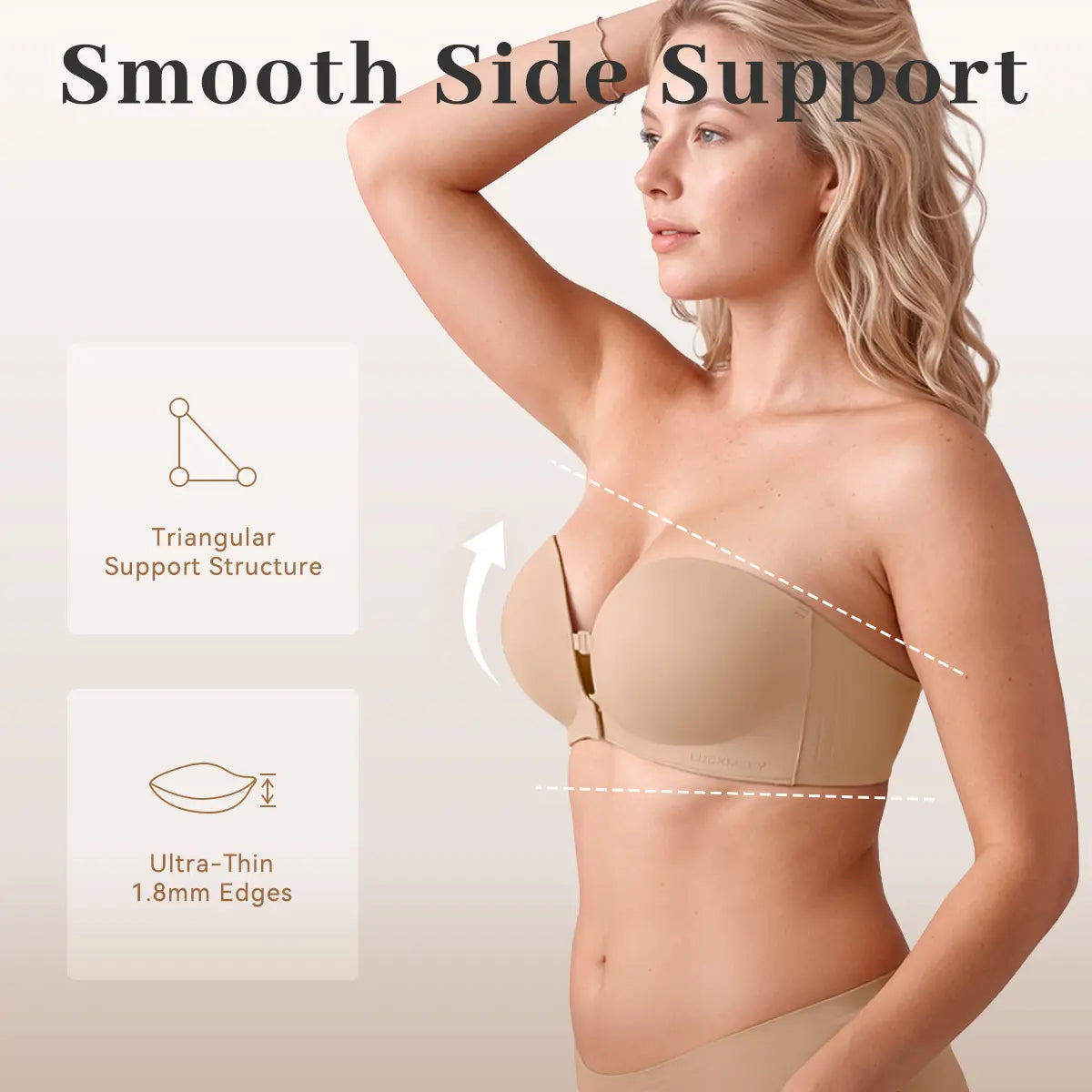 mirelle™ Front-Closure Strapless Push-Up Bra