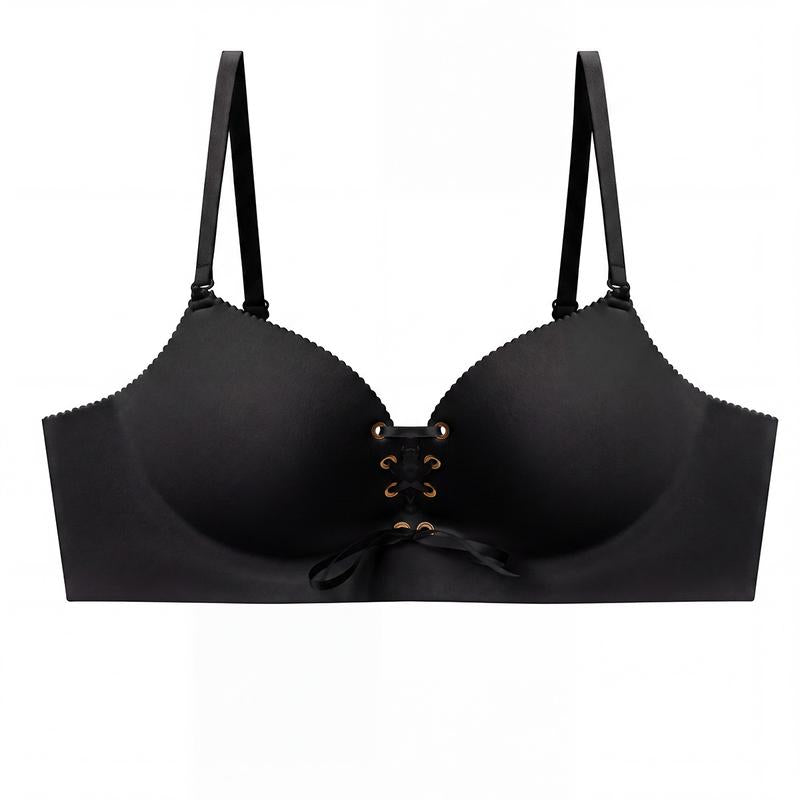 mirelle™ Lace-Up Push-Up Bra – Wireless Lift & Enhanced Cleavage