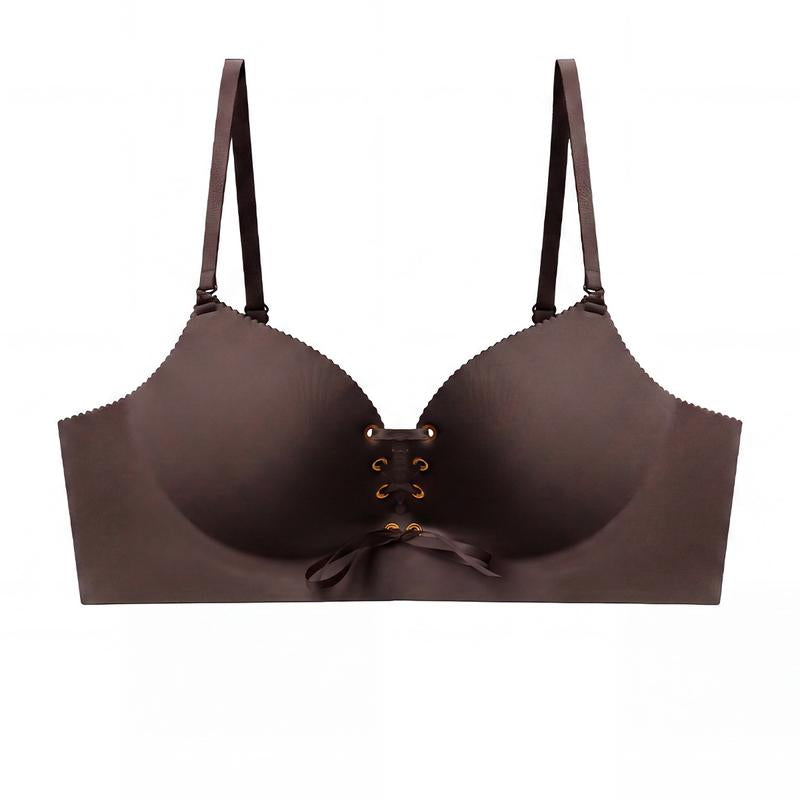 mirelle™ Lace-Up Push-Up Bra – Wireless Lift & Enhanced Cleavage