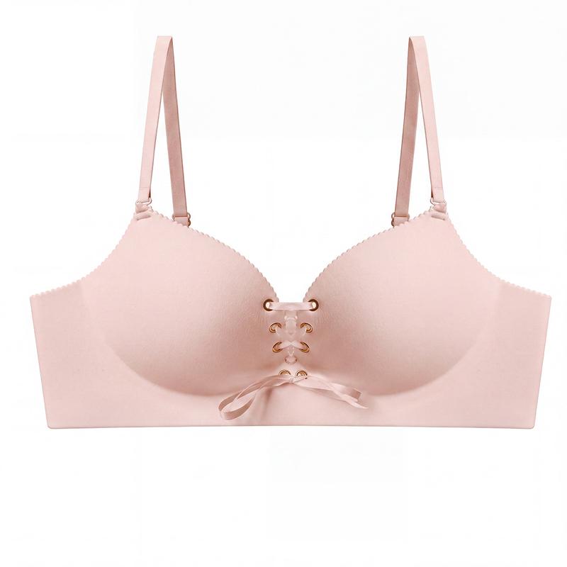mirelle™ Lace-Up Push-Up Bra – Wireless Lift & Enhanced Cleavage