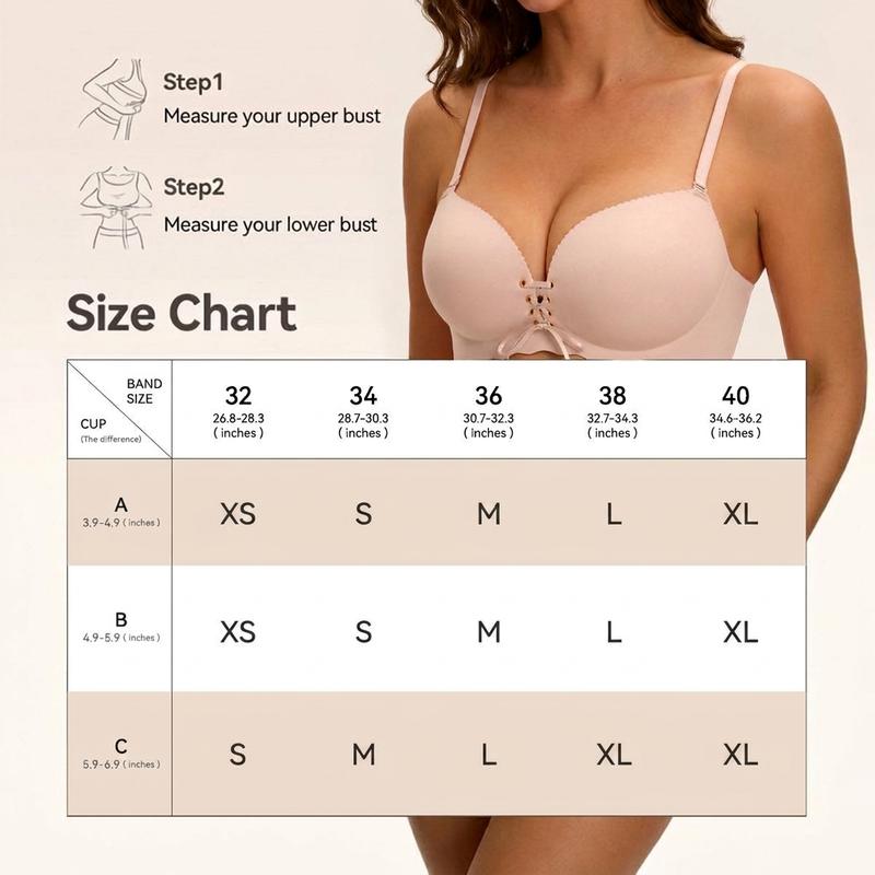 mirelle™ Lace-Up Push-Up Bra – Wireless Lift & Enhanced Cleavage